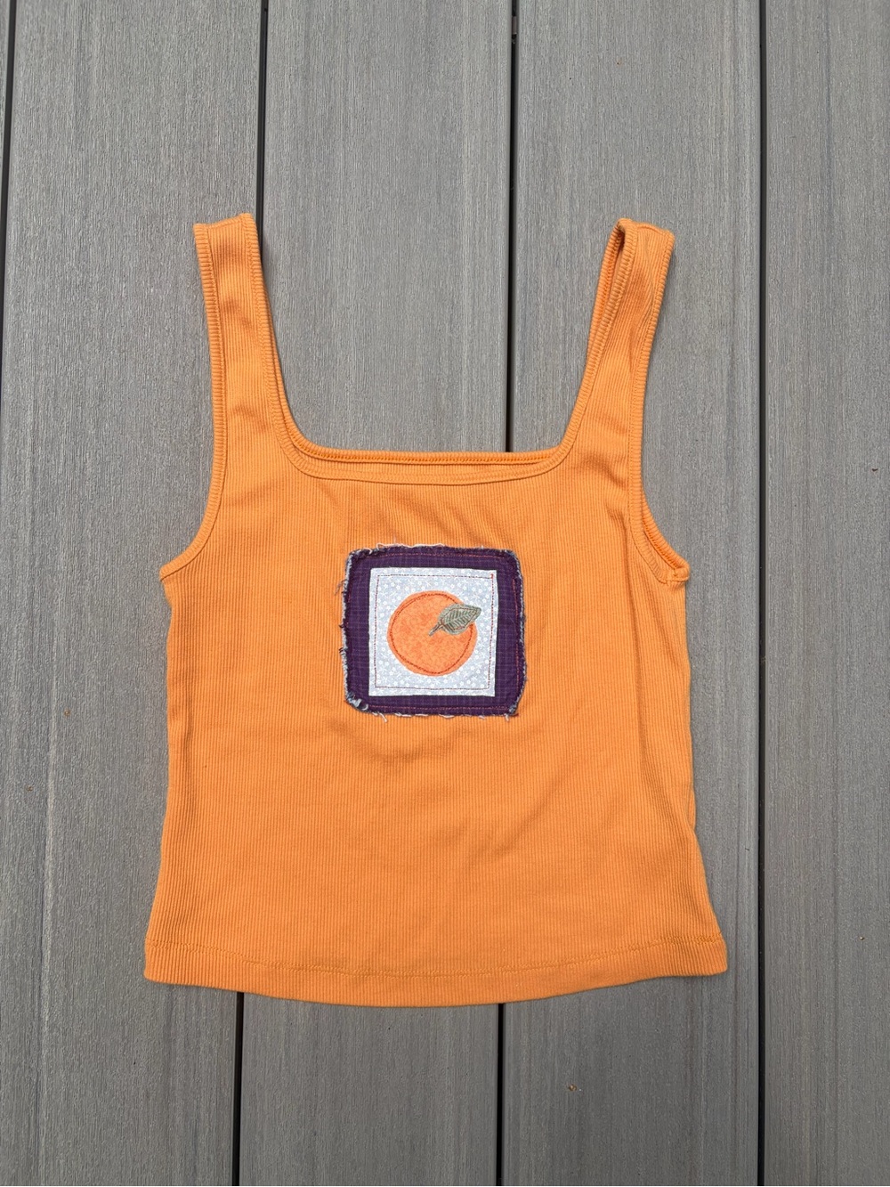 Handmade Orange Patch Old Navy Women’s Small Ribbed Tank top